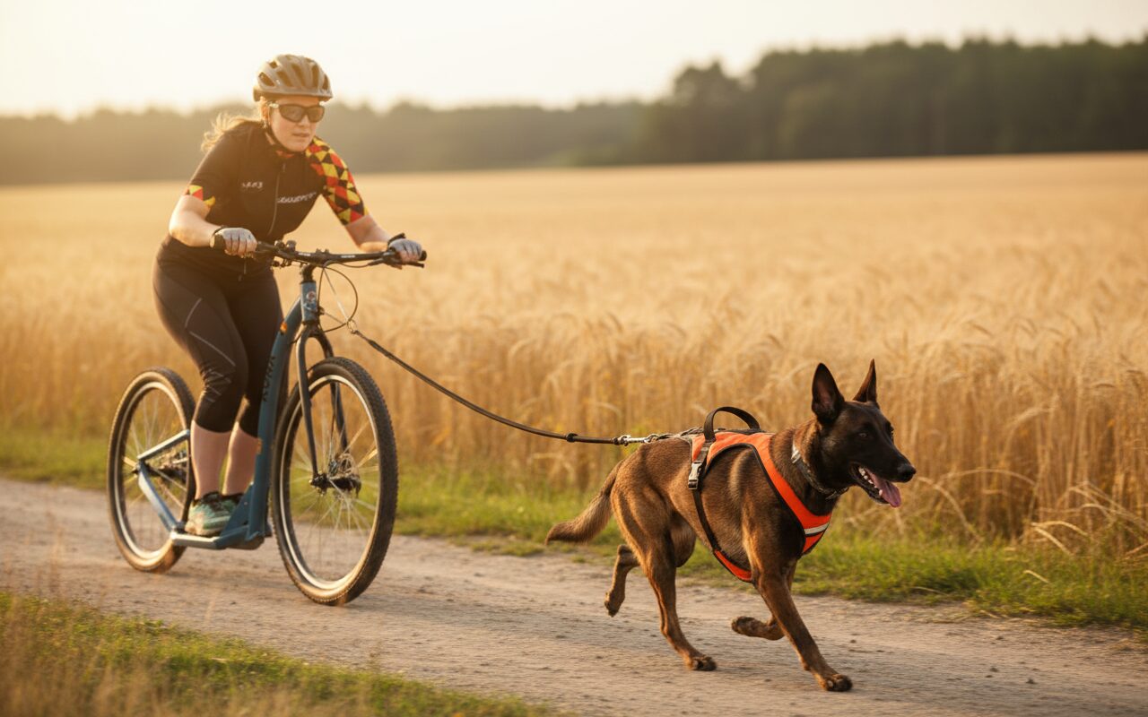 Cani-trotinette avec un malinois, l'alliance parfaite